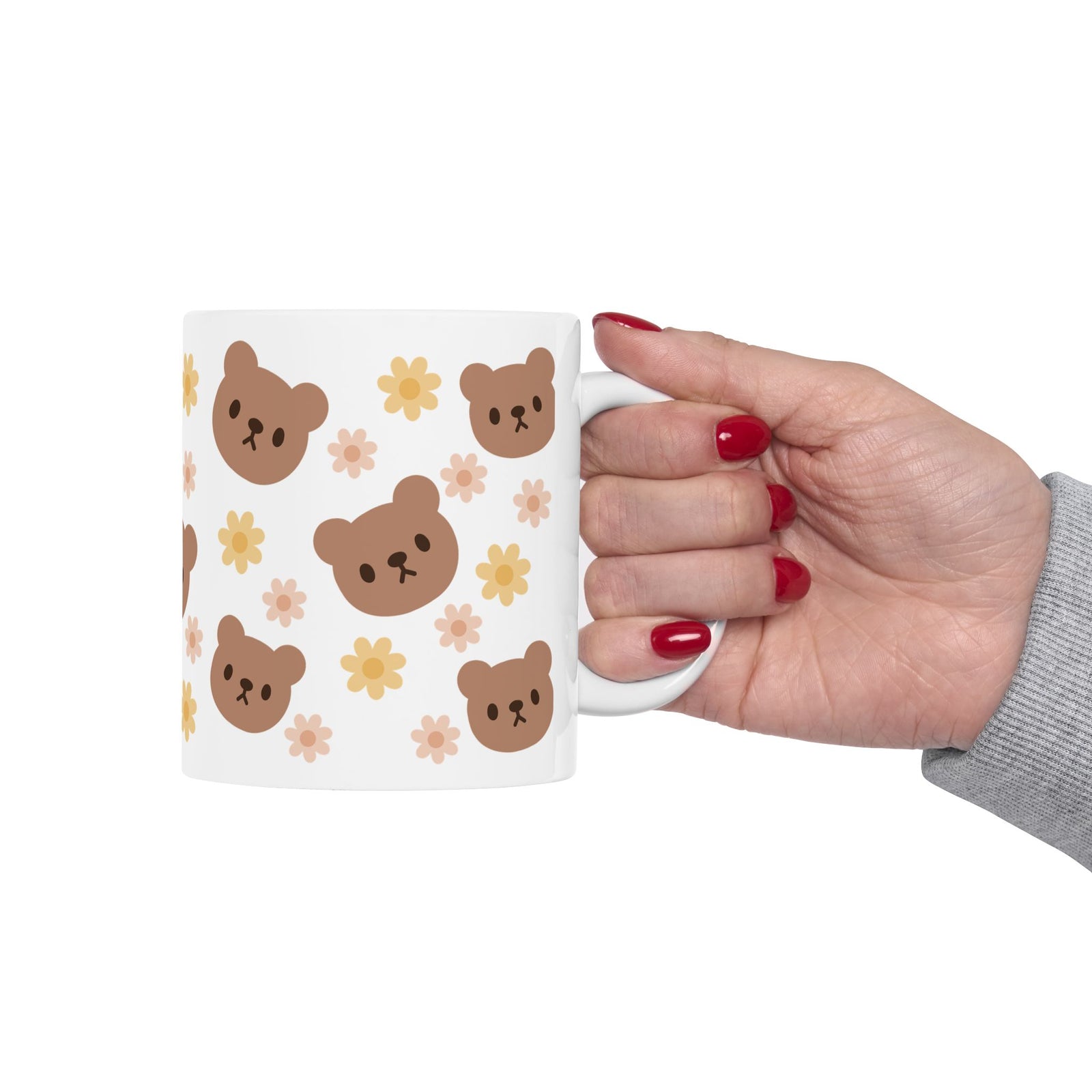 Teddy Bear Daisy Cute Ceramic Mug Coffee Cup (11oz & 15oz) - Sydney So Sweet