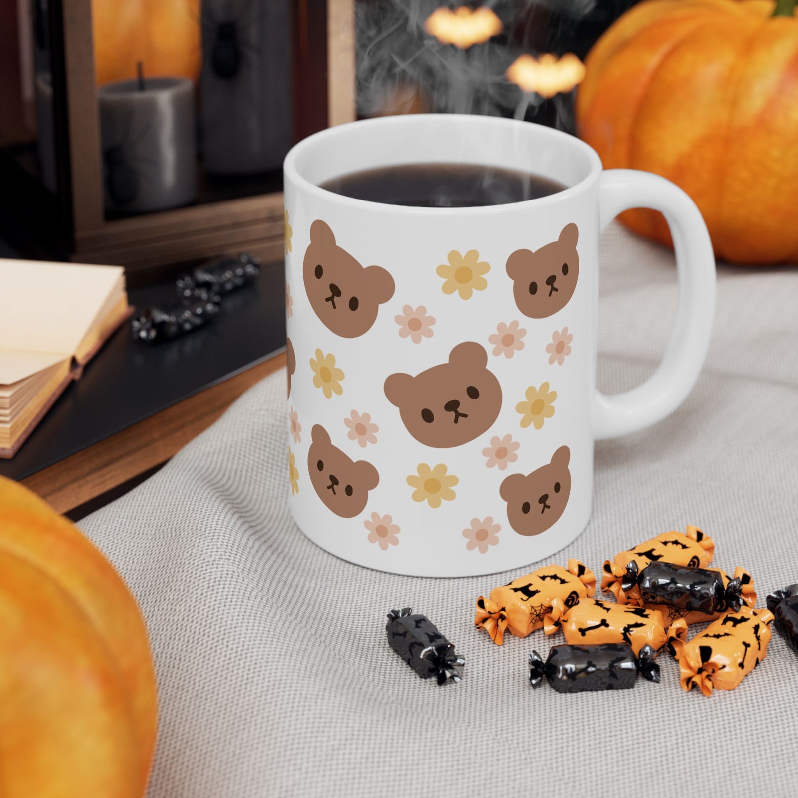 Teddy Bear Daisy Cute Ceramic Mug Coffee Cup (11oz & 15oz) - Sydney So Sweet