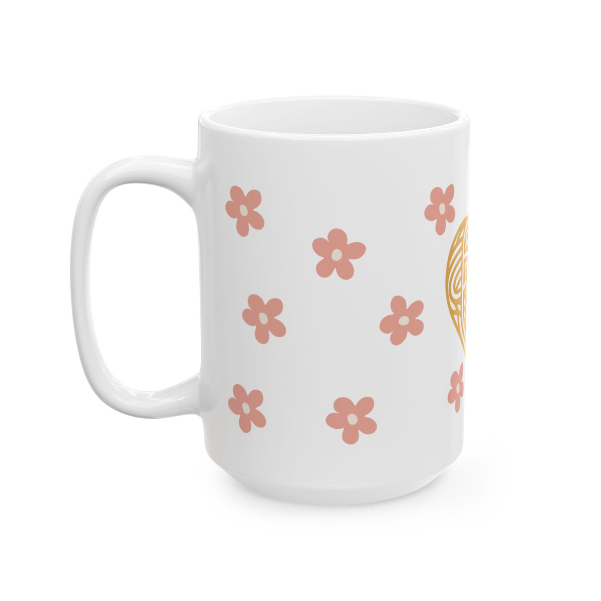 Faith Heart Floral Cute Ceramic Mug Coffee Cup (11oz & 15oz)