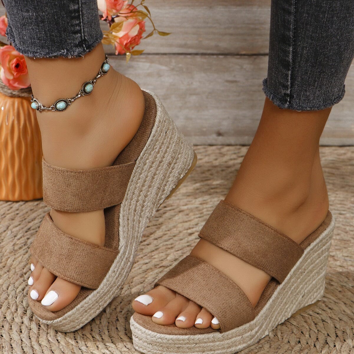 Open Toe Wedge Sandals - Sydney So Sweet