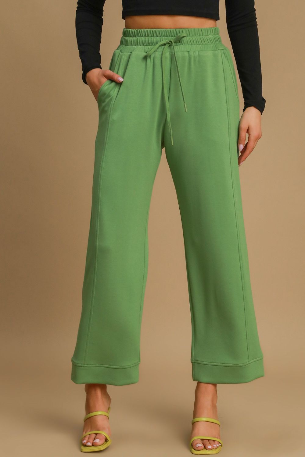 Umgee Drawstring Wide Leg Pants with Pockets - Sydney So Sweet