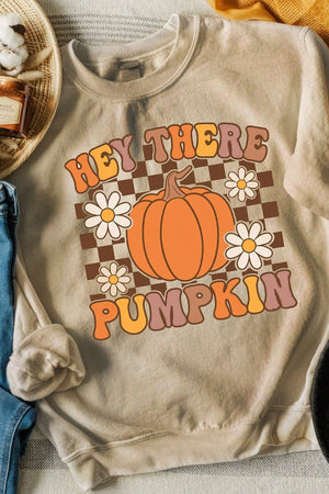 Hey There Pumpkin Women's Graphic Long Sleeve Sweatshirt - Sydney So Sweet