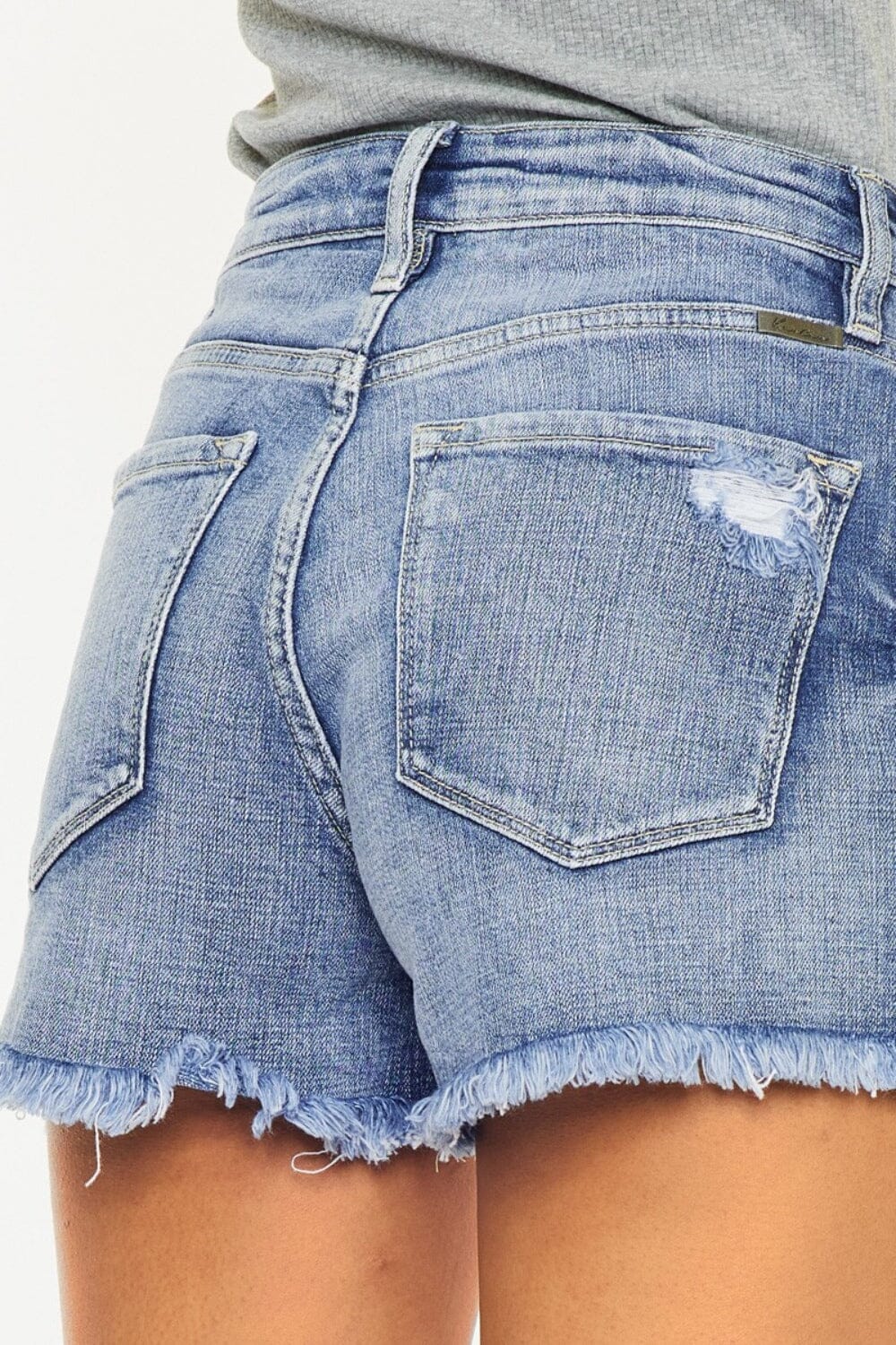 Kancan Distressed Raw Hem Denim Shorts - Sydney So Sweet