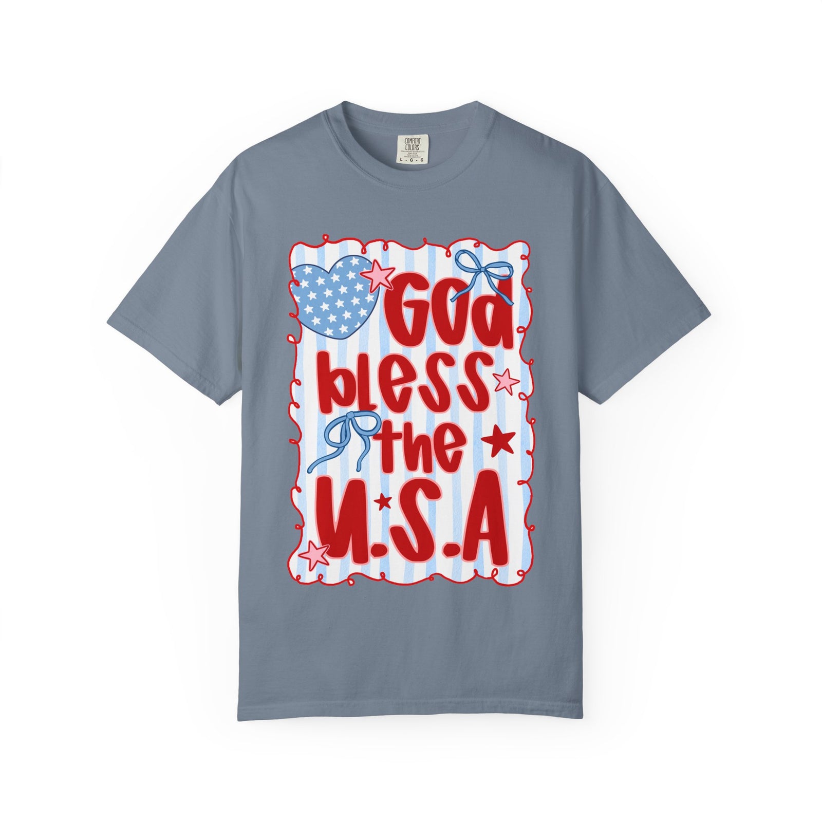 God Bless the U.S.A. Graphic T-Shirt Patriotic 4th of July Tee
