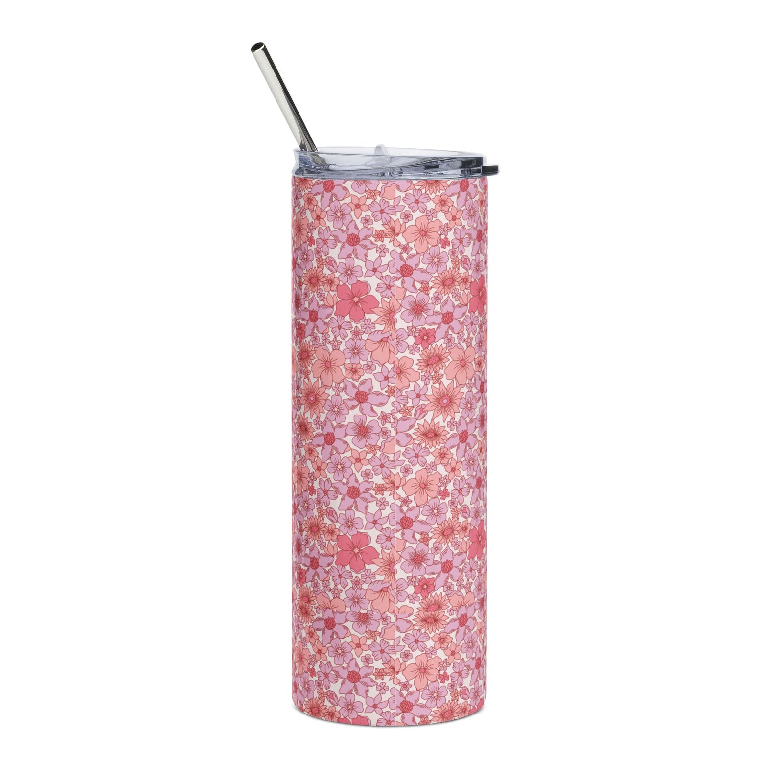 Perfect Pink 20oz Pink Floral Stainless Steel Tumbler Travel Cup