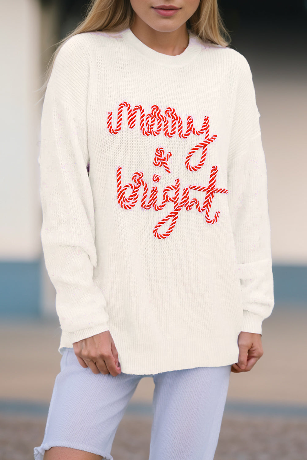 MERRY &amp; BRIGHT Round Neck Sweater - Sydney So Sweet