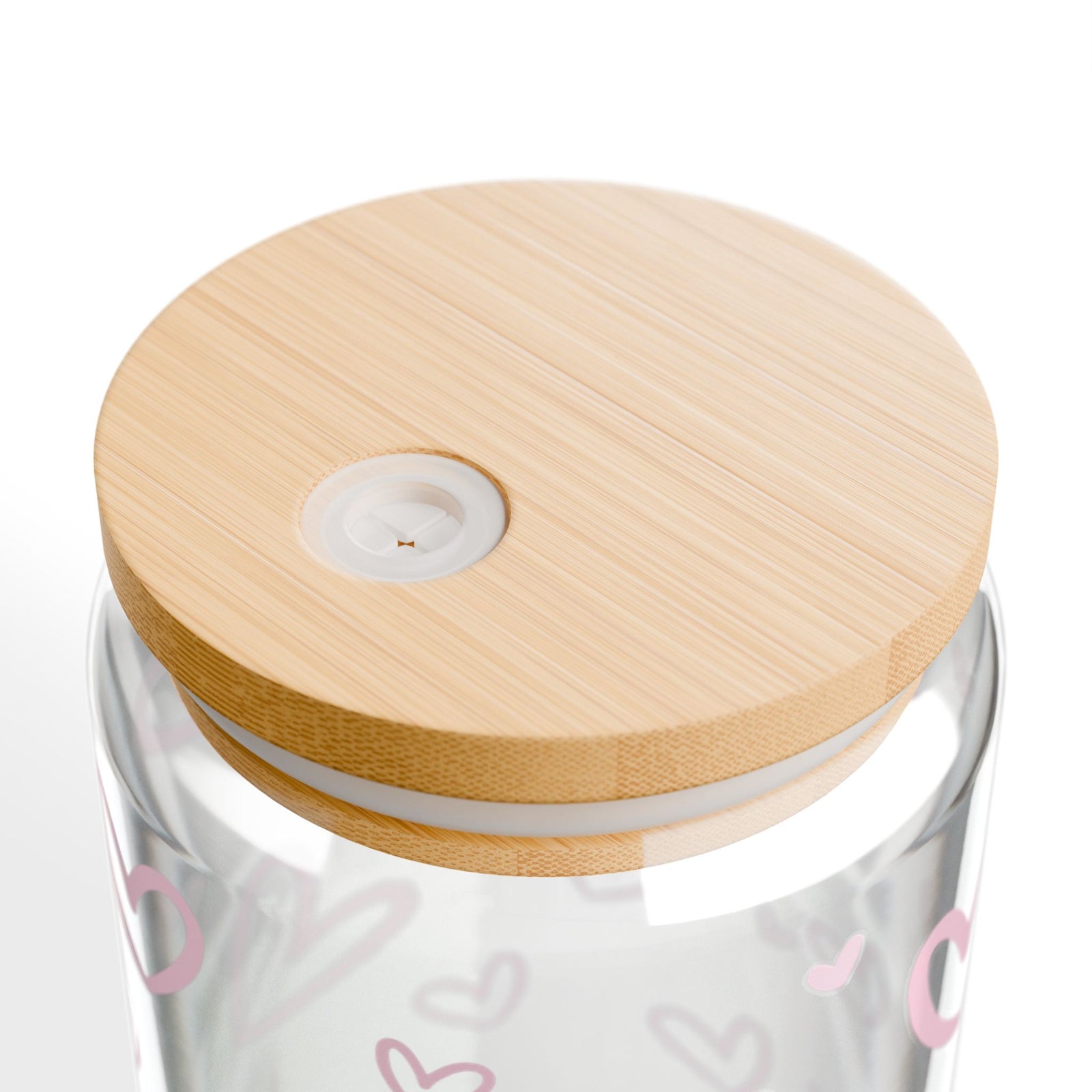 Heart Confetti Tumbler Sipper Glass 16oz — Reusable Drink Jar with Lid & Straw