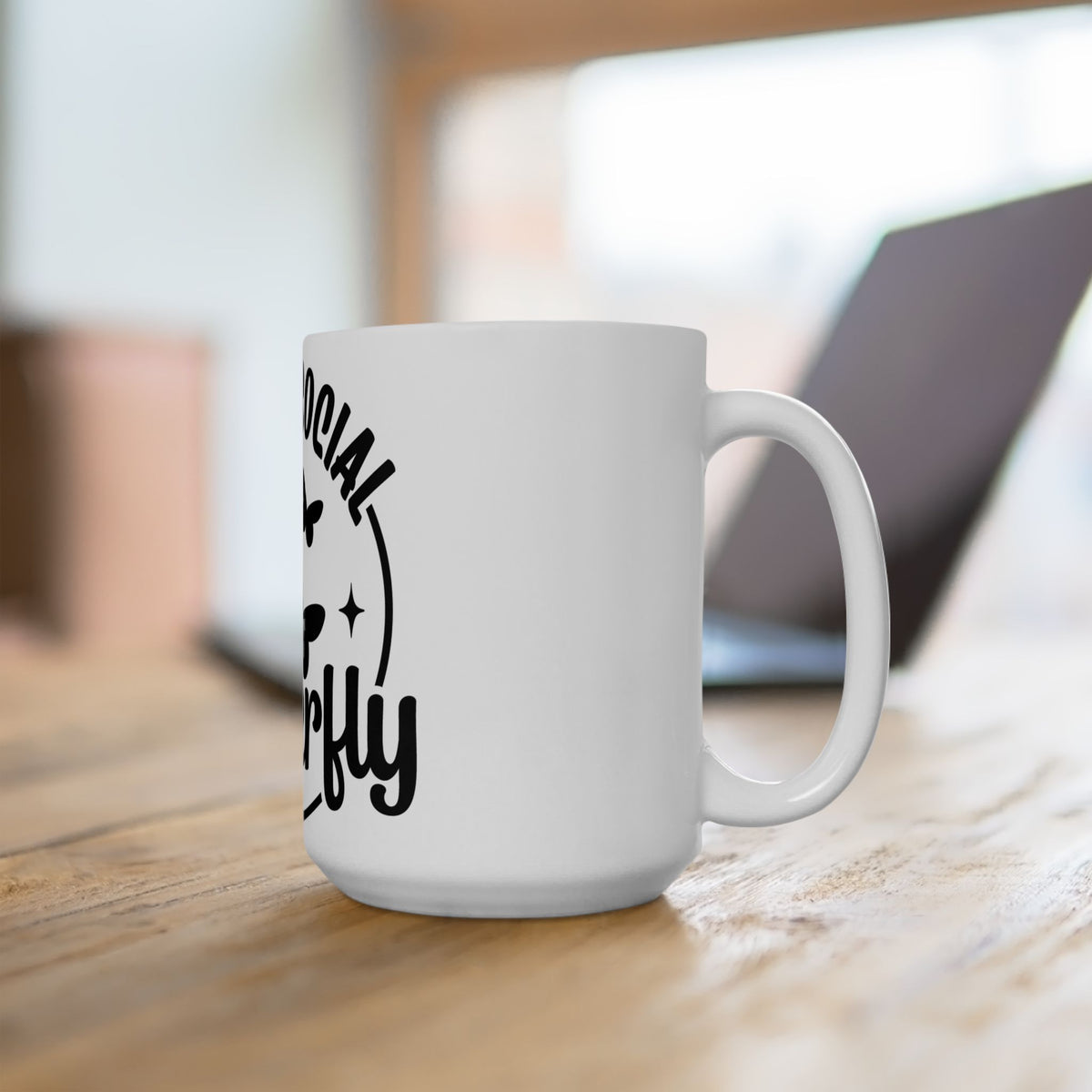 Anti-Social Butterfly Cute Ceramic Mug Coffee Cup (11oz & 15oz)