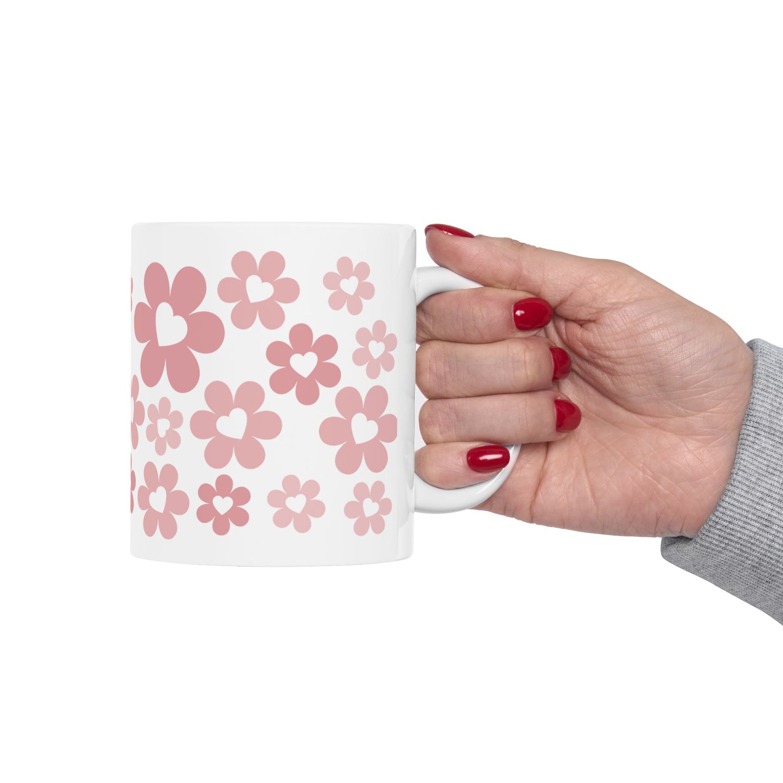 Bouquet of Love Mug — Pink Retro Floral Coffee Cup (11oz, 15oz)