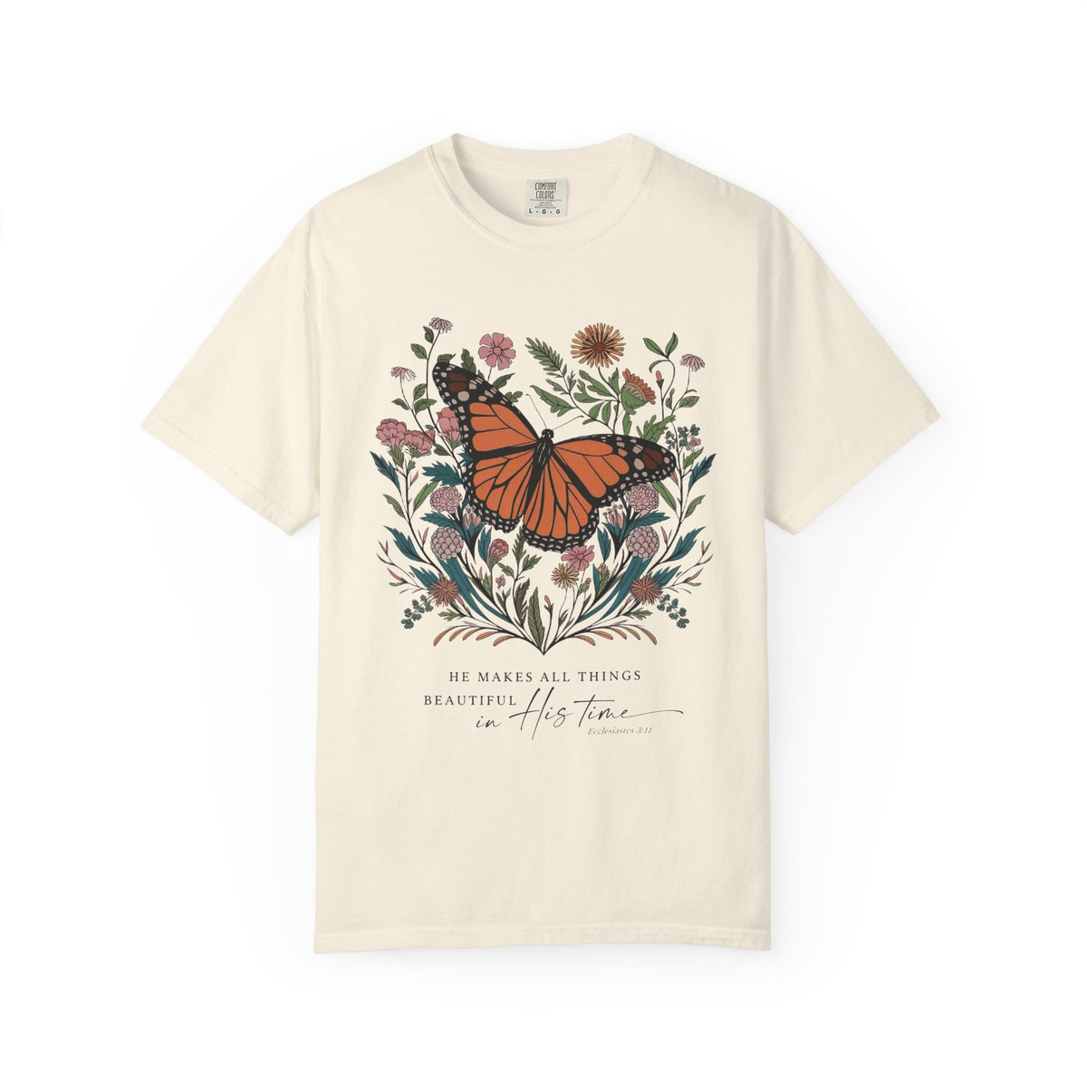 He Makes All Things Beautiful T-Shirt Christian Butterfly Graphic Tee