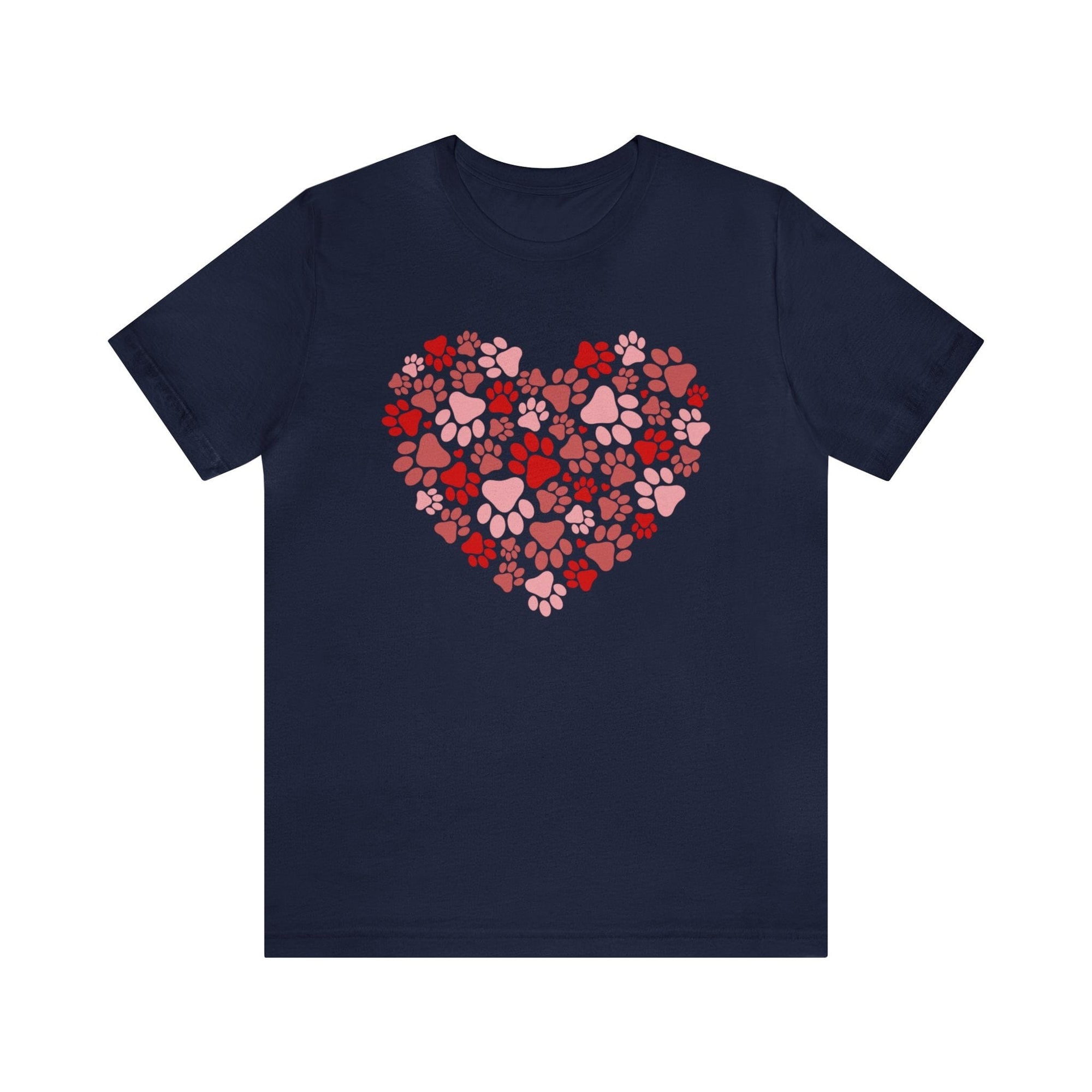 Dog Paw Heart Dog Mom Valentine's Day Short Sleeve Graphic T-Shirt - Sydney So Sweet