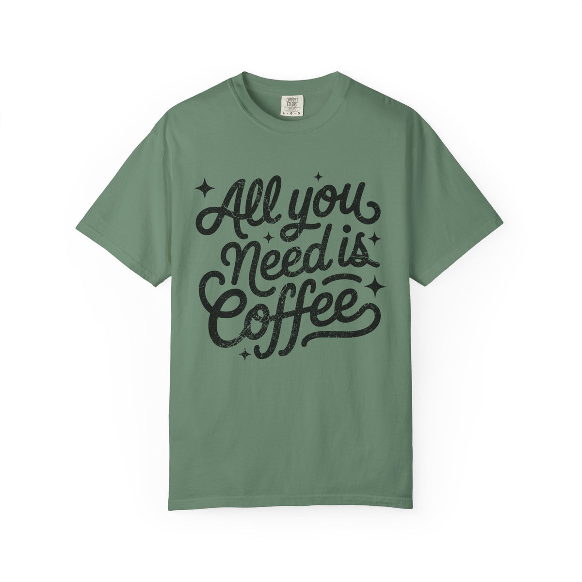 All You Need Is Coffee T-Shirt Retro Script Coffee Lover Distressed Graphic Tee