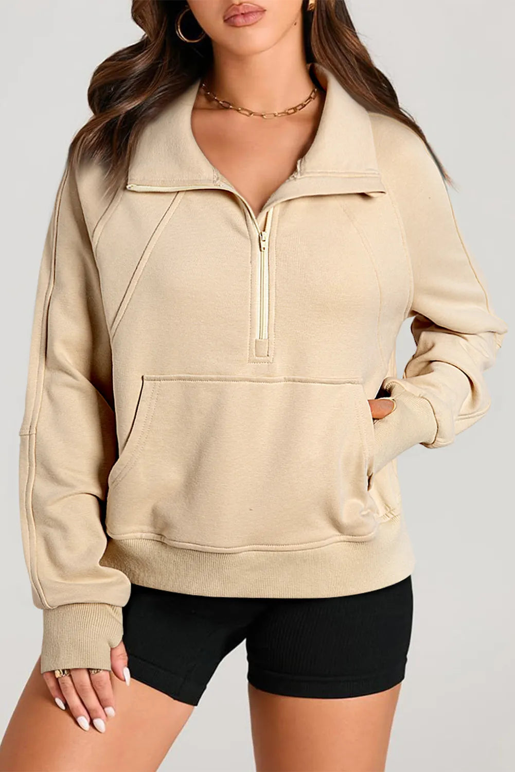 Half Zip Long Sleeve Sweatshirt - Sydney So Sweet