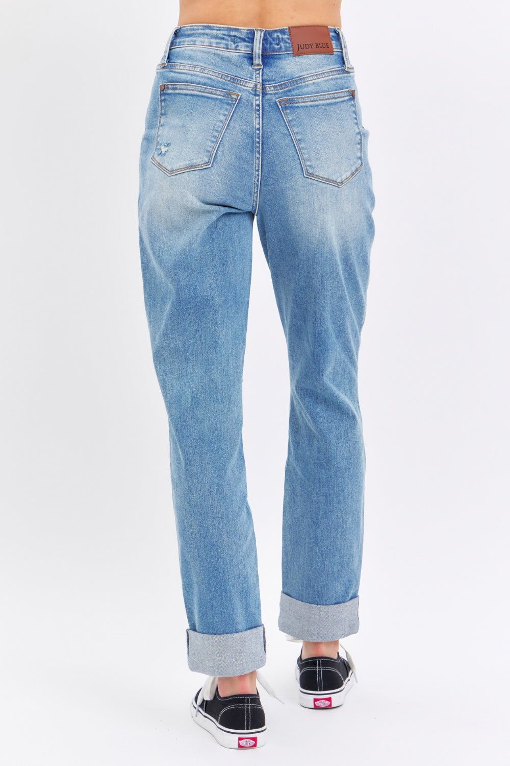 Judy Blue Full Size Distressed Straight Jeans with Patch Pockets - Sydney So Sweet