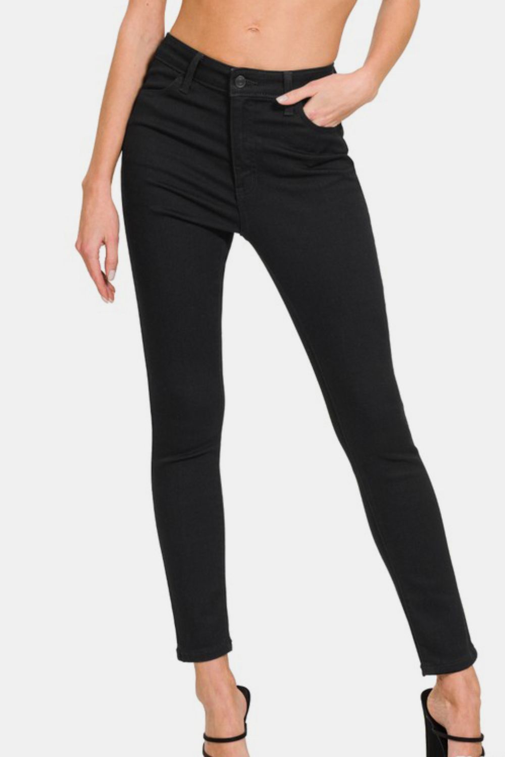 Zenana High Rise Skinny Jeans with Pockets - Sydney So Sweet