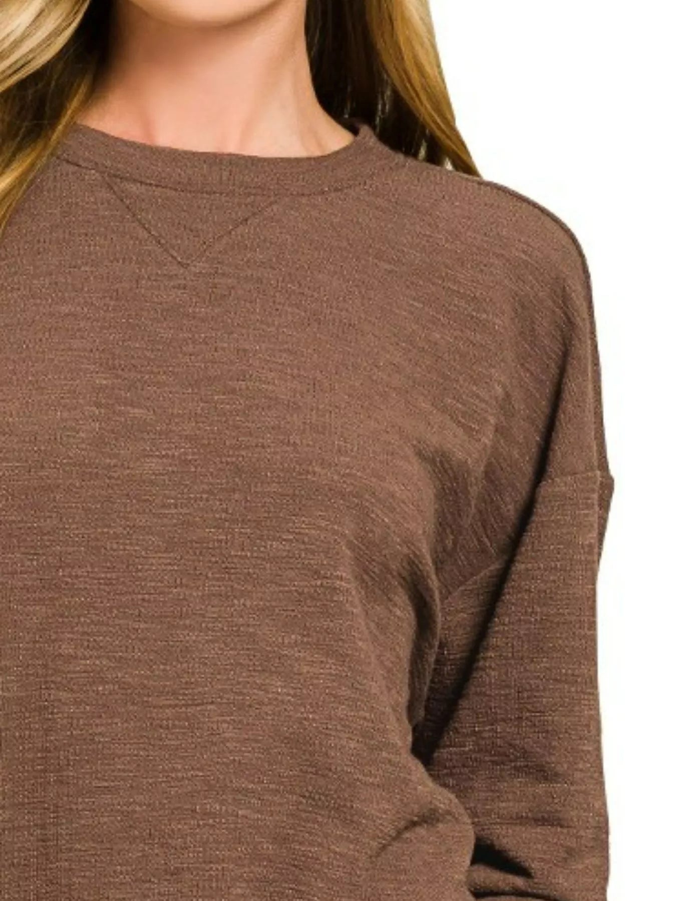 Zenana Slub Long Sleeve Top and Shorts Set - Sydney So Sweet