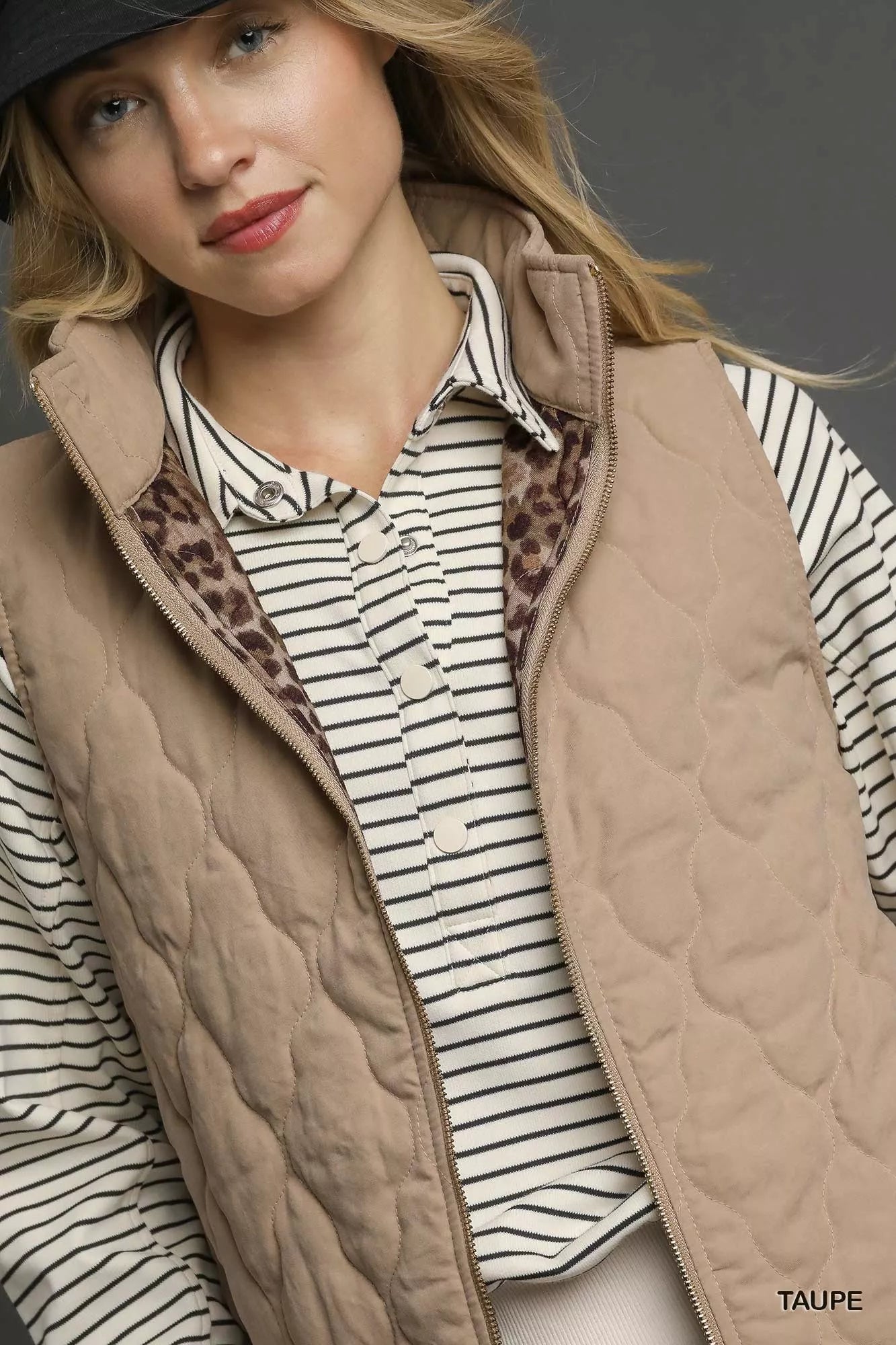 Umgee Quilted Zip-Up Vest - Sydney So Sweet