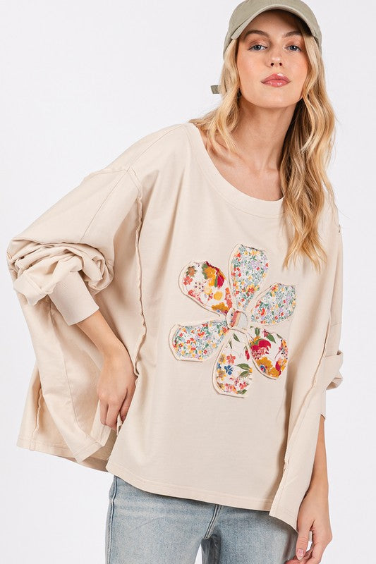 SAGE + FIG Flower Patch Dropped Shoulder Oversize Top - Sydney So Sweet