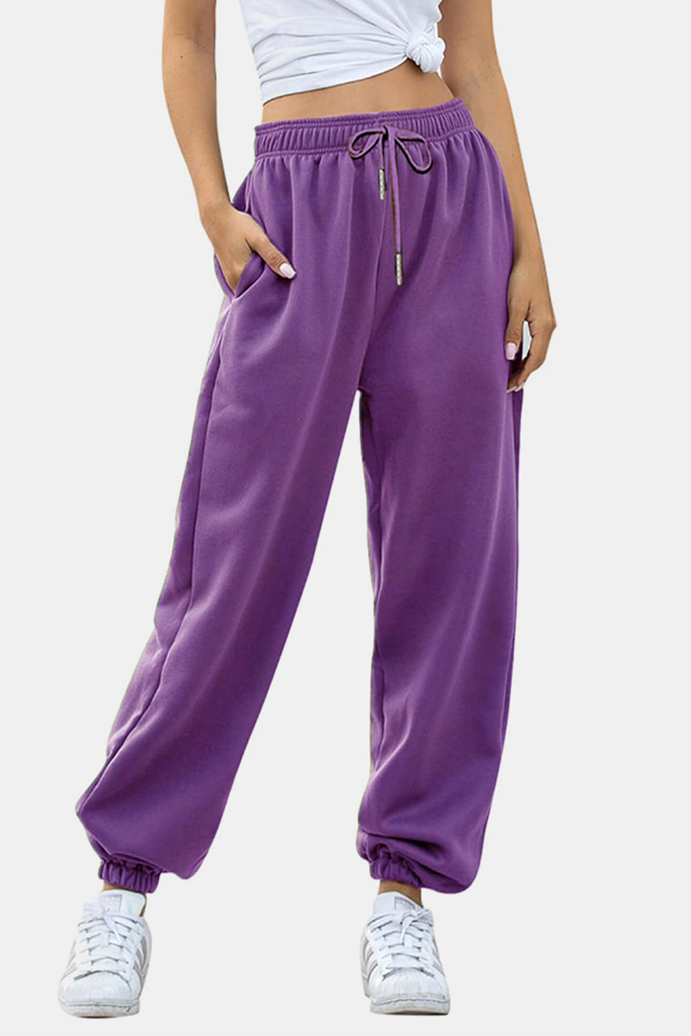 Elastic Waist Joggers with Pockets - Sydney So Sweet