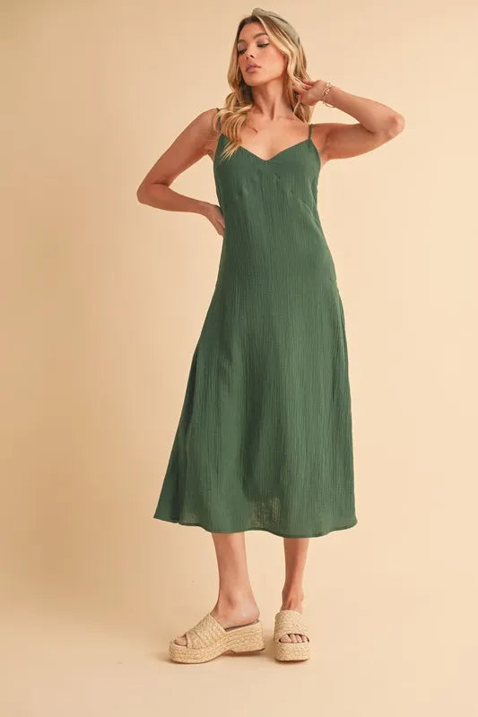 Aemi+Co Side Button Midi Cami Dress - Sydney So Sweet