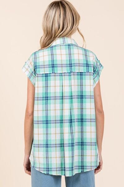 Mittoshop Mineral Wash Plaid Button Down Shirt - Sydney So Sweet