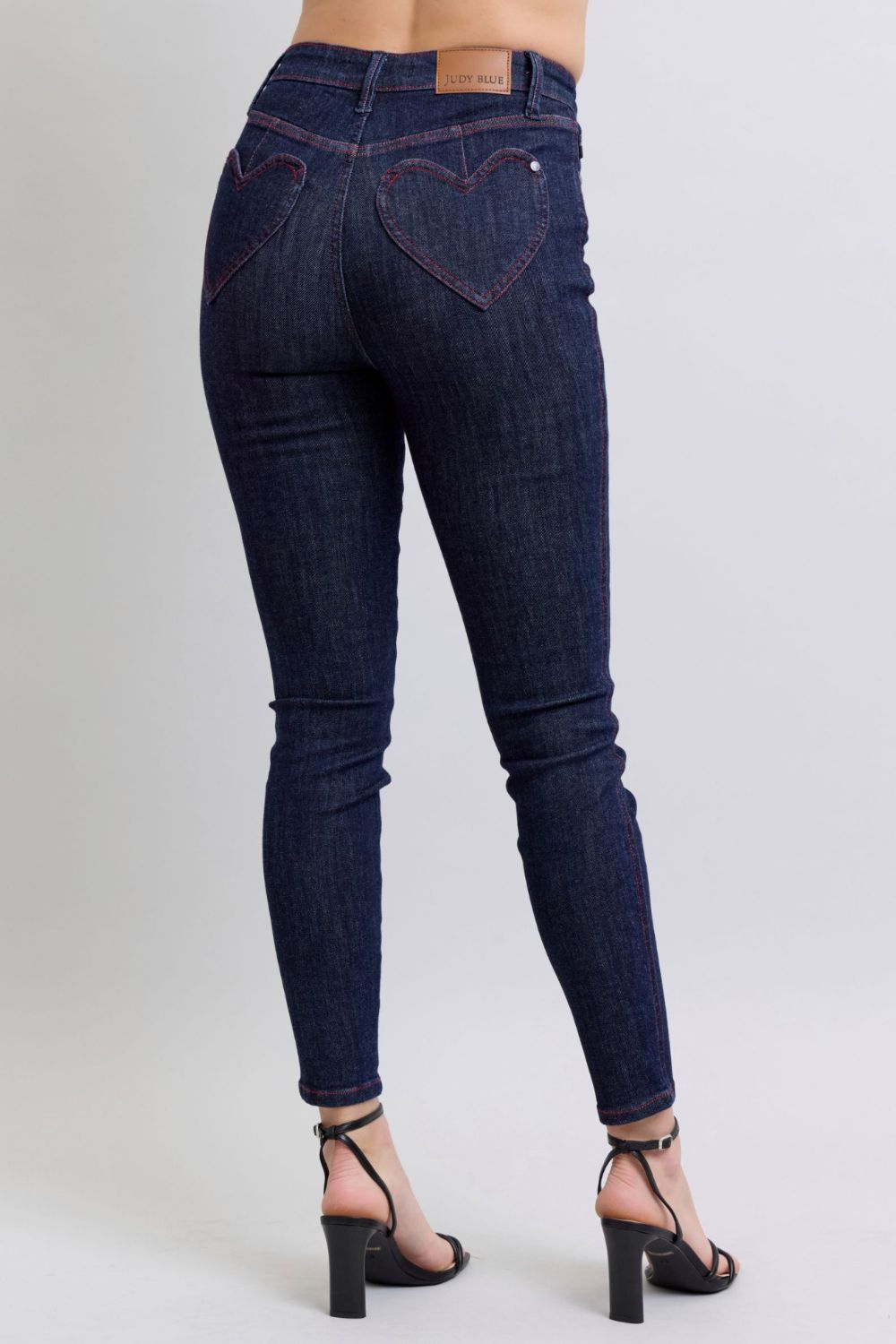 Judy Blue Full Size Heart Shaped Back Pockets Skinny Jeans - Sydney So Sweet