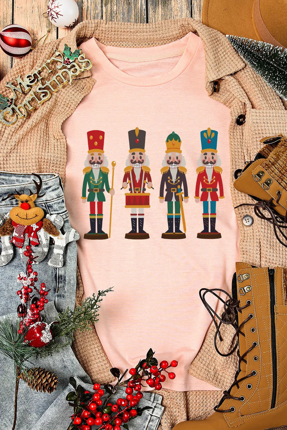 Nutcracker Round Neck Short Sleeve T-Shirt - Sydney So Sweet