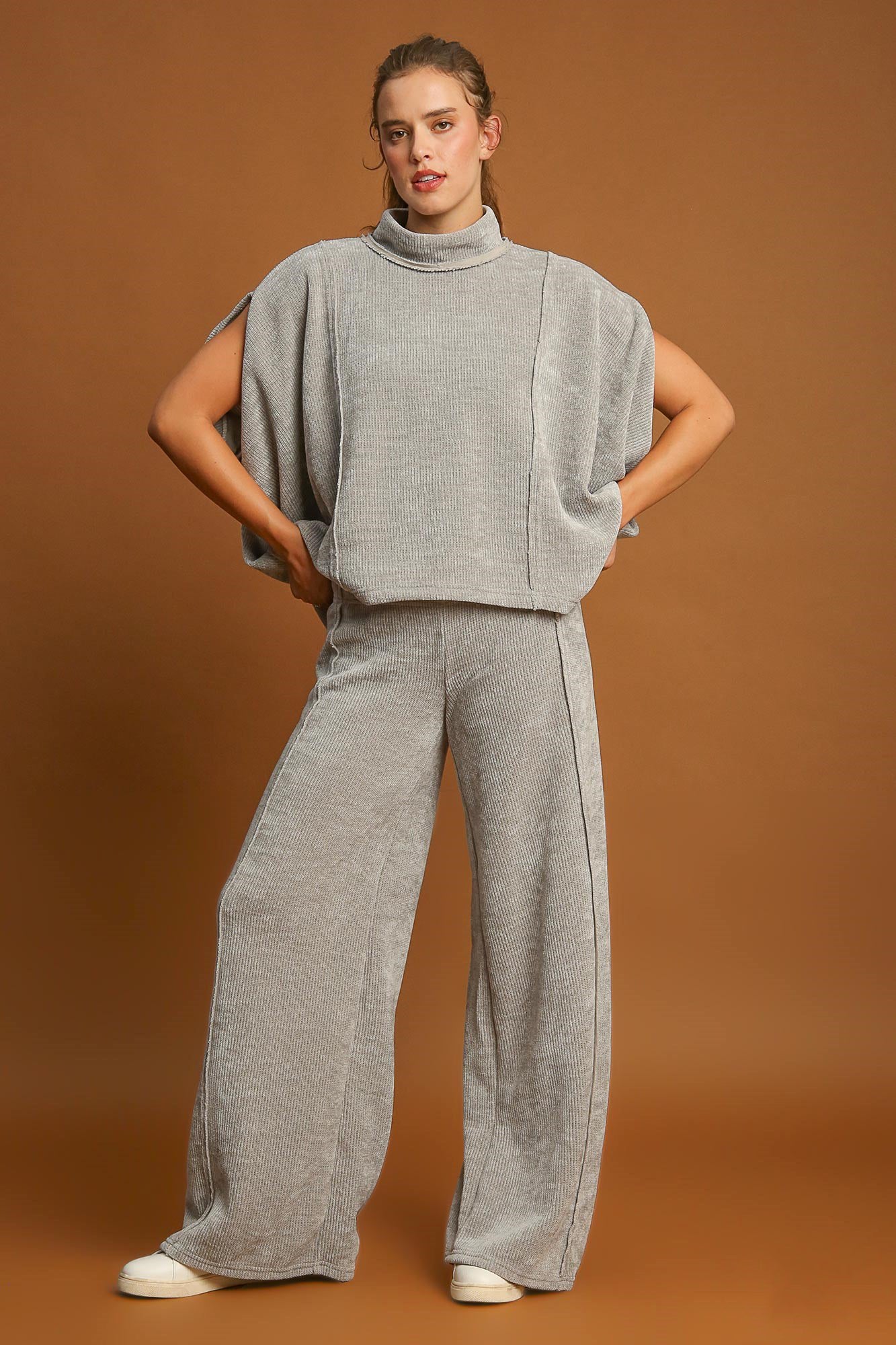 Umgee Elastic Waist Wide Leg Pants - Sydney So Sweet