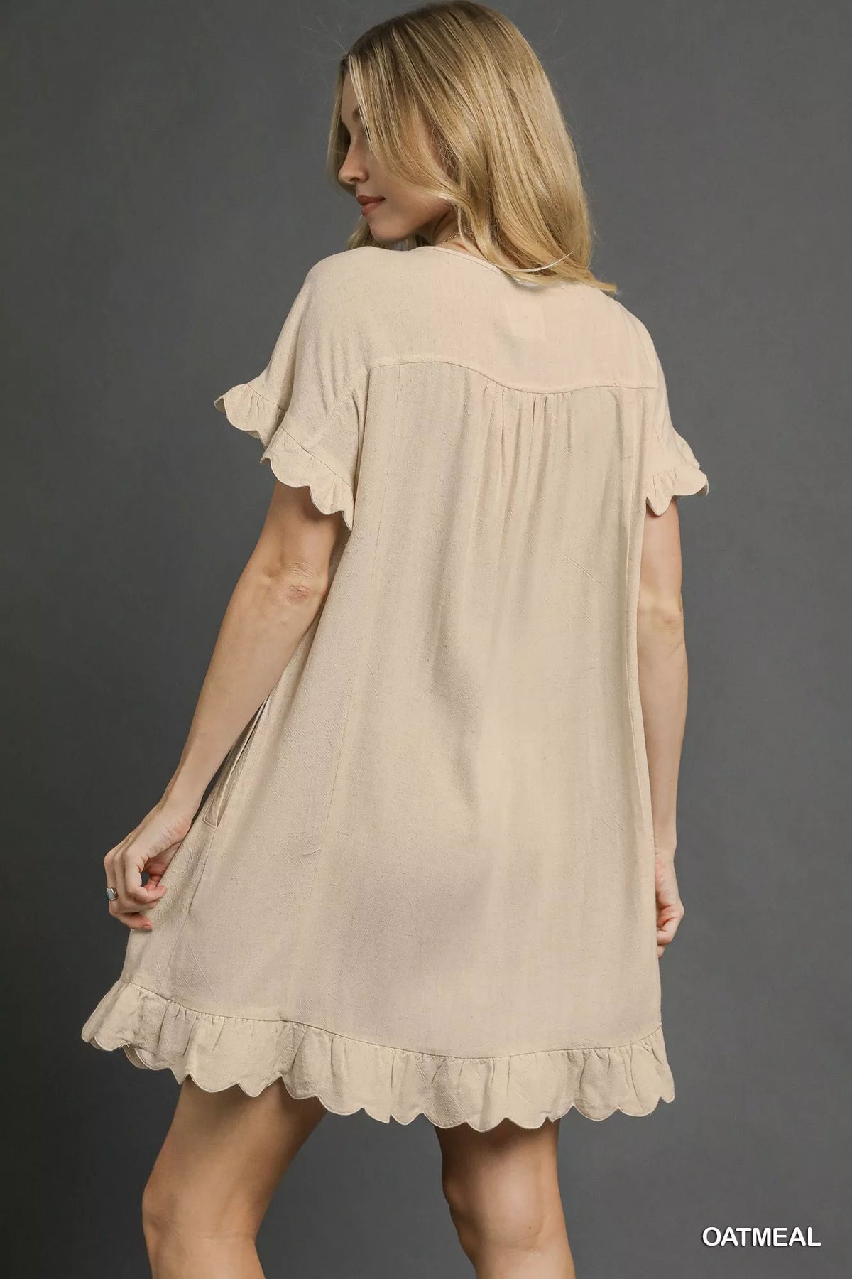 Umgee Linen Ruffle Hem Babydoll Dress - Sydney So Sweet
