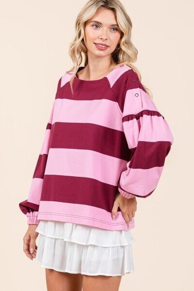 Mittoshop Striped Snap Shoulder Long Sleeve T-Shirt - Sydney So Sweet