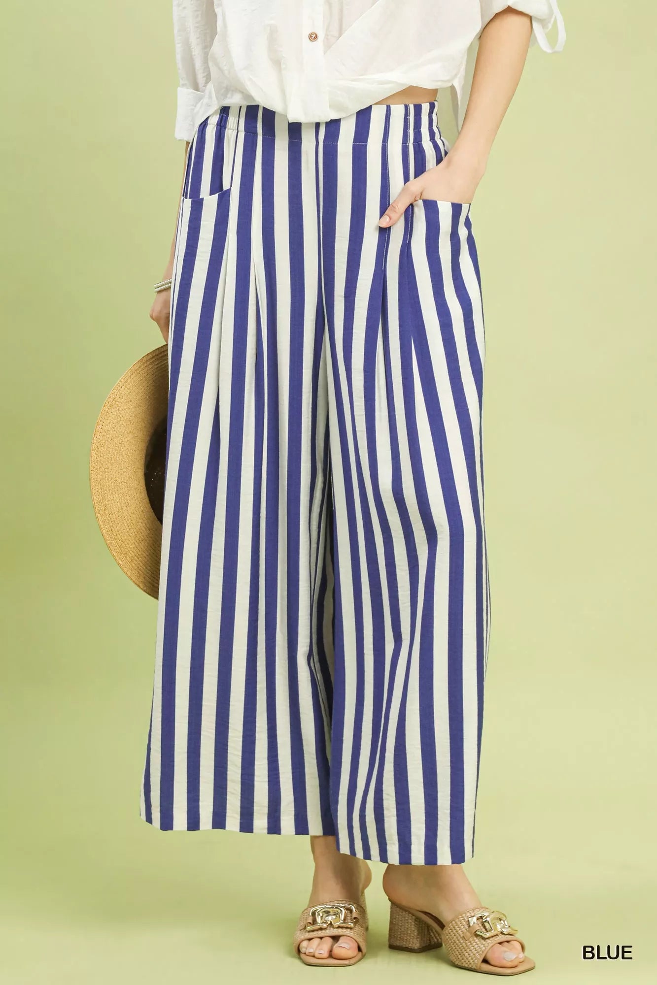 Umgee Vertical Stripe Wide Leg Pants - Sydney So Sweet