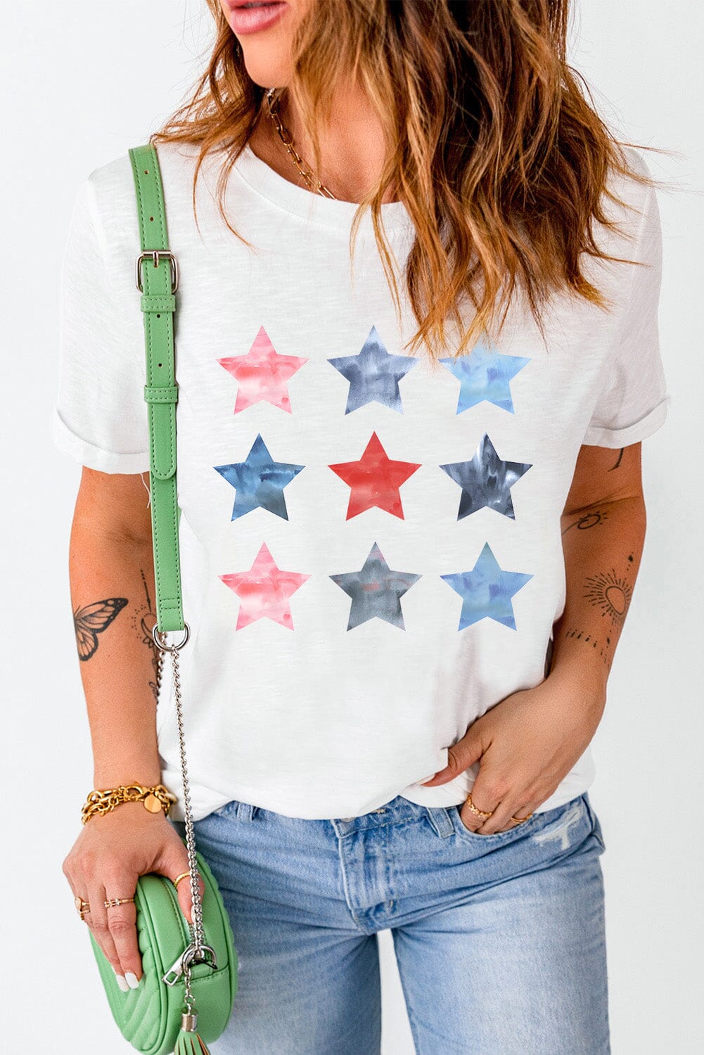 Star Round Neck Short Sleeve T-Shirt - Sydney So Sweet