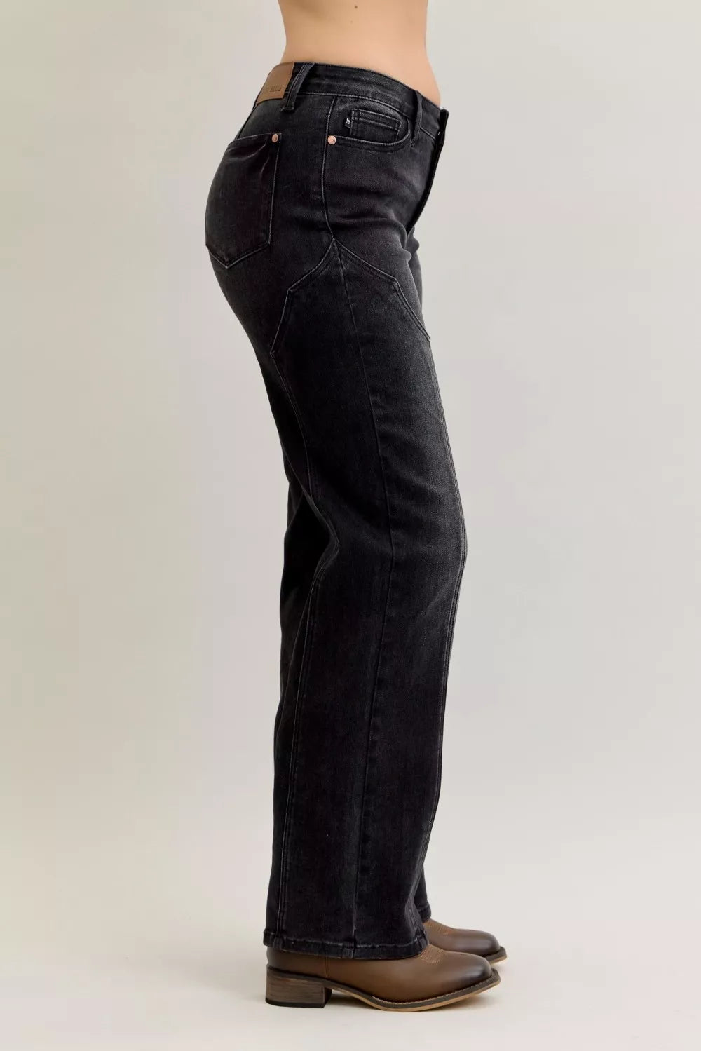 Judy Blue Mid Rise Straight Western Seam Detail Jeans - Sydney So Sweet