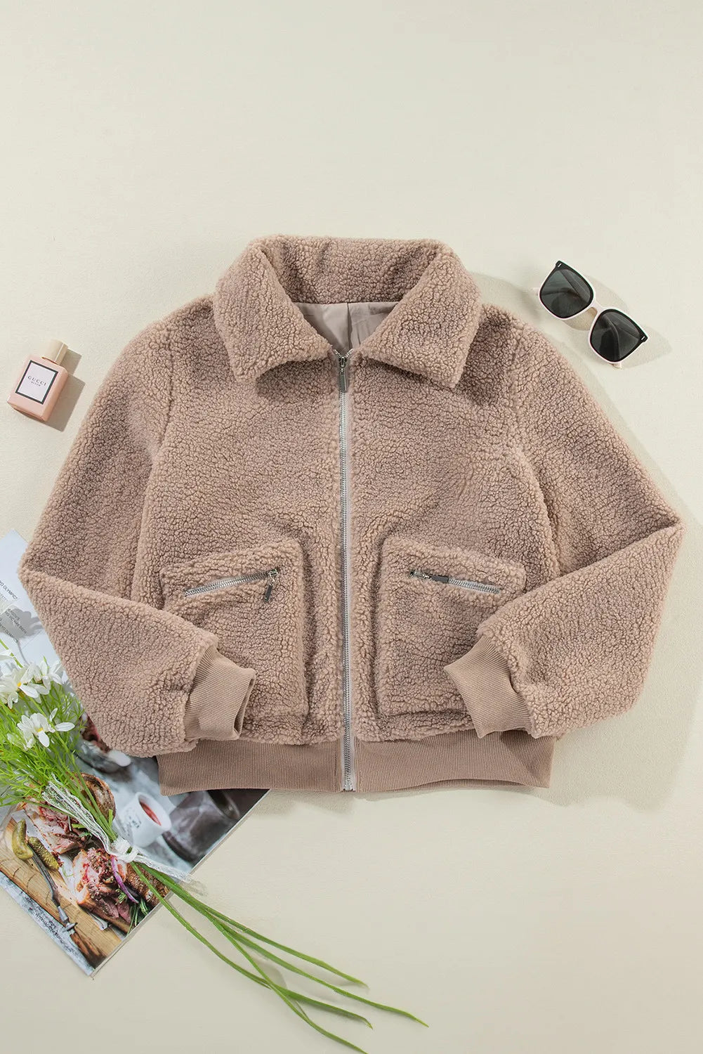 Zip Up Long Sleeve Plush Jacket - Sydney So Sweet