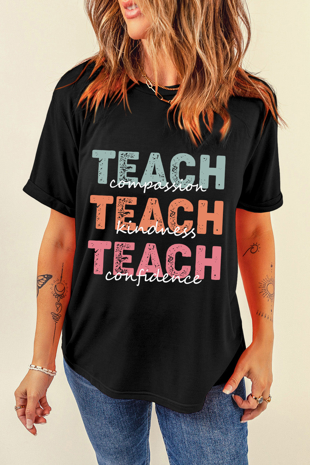 Teach Teach Teach Short Sleeve Women&#39;s Graphic T-Shirt - Sydney So Sweet