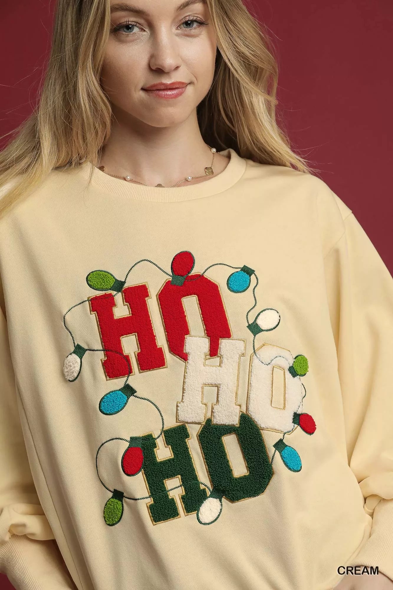 Umgee HO Applique French Terry Sweatshirt - Sydney So Sweet