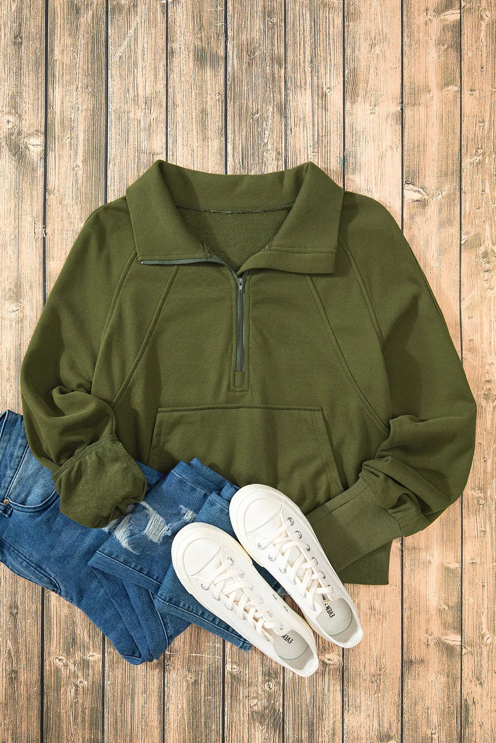 Half Zip Long Sleeve Sweatshirt - Sydney So Sweet