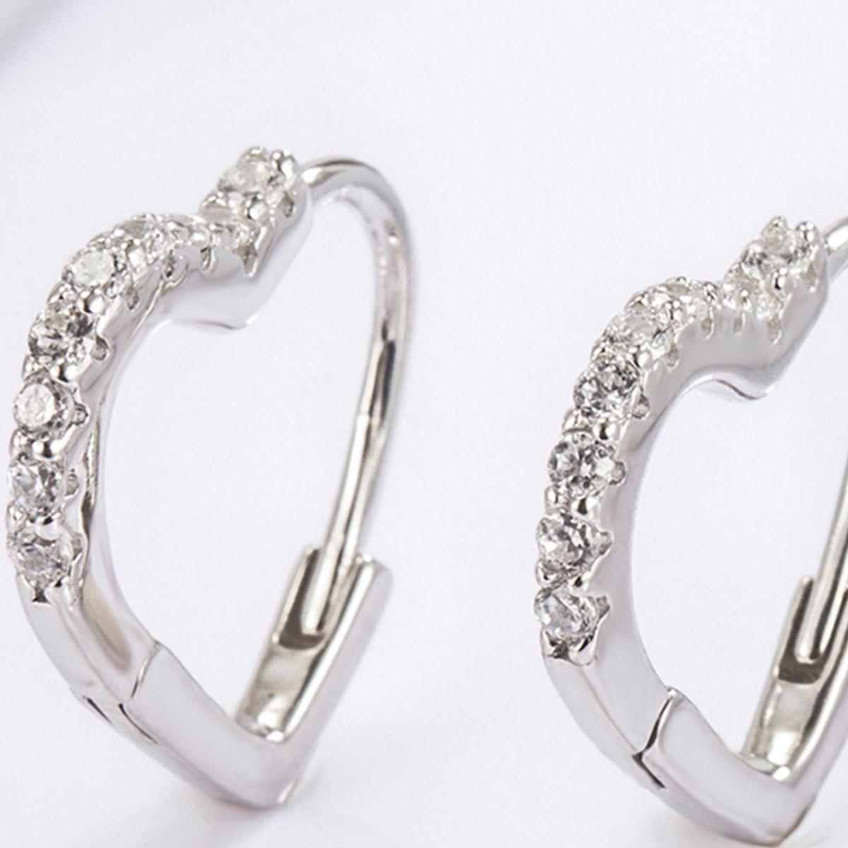 925 Serling Silver Zircon Heart Shape Earrings - Sydney So Sweet