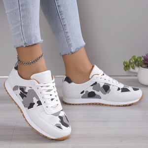 Tied Printed PU Leather Athletic Sneakers - Sydney So Sweet