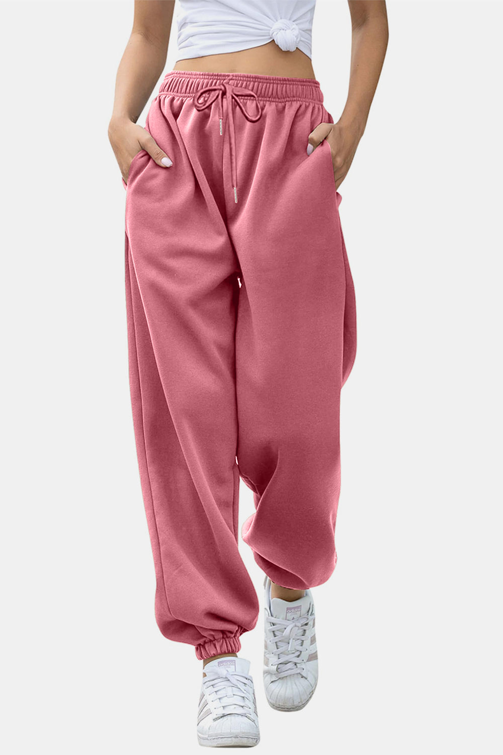 Elastic Waist Joggers with Pockets - Sydney So Sweet