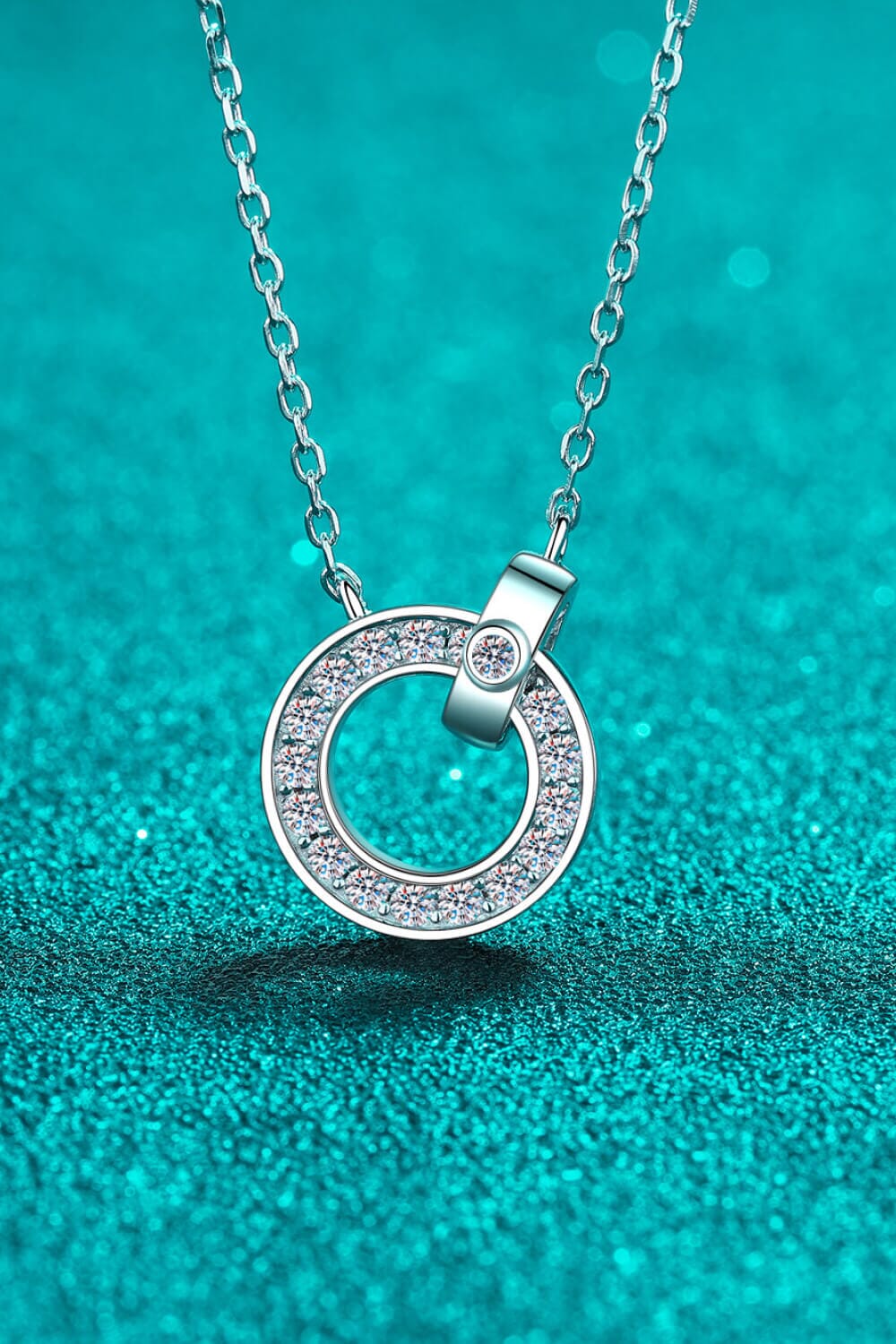 Moissanite Pendant Rhodium-Plated Necklace - Sydney So Sweet