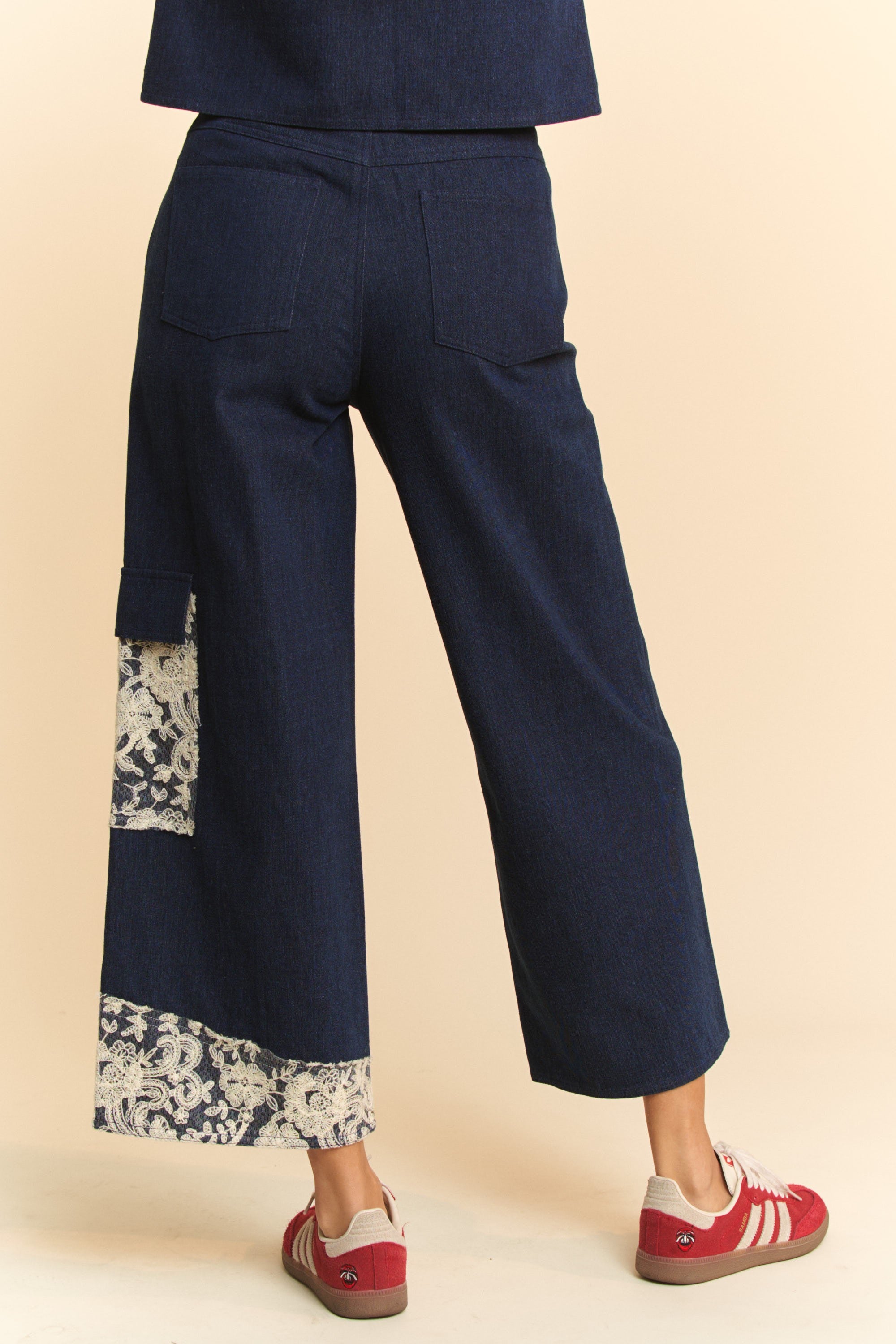 Davi & Dani Lace Applique Wide Leg Jeans - Sydney So Sweet