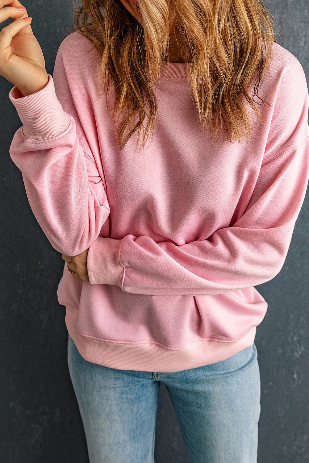 Round Neck Dropped Shoulder Sweatshirt - Sydney So Sweet