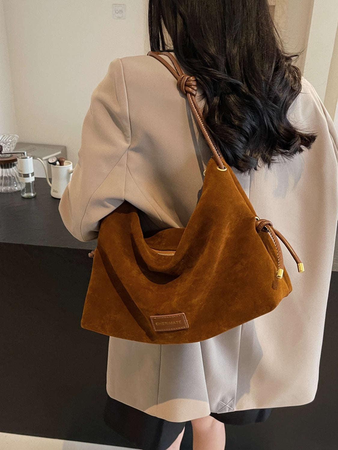 Suede Large Shoulder Bag - Sydney So Sweet