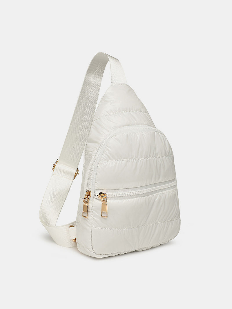 Quilted Adjustable Strap Puffy Sling Bag - Sydney So Sweet