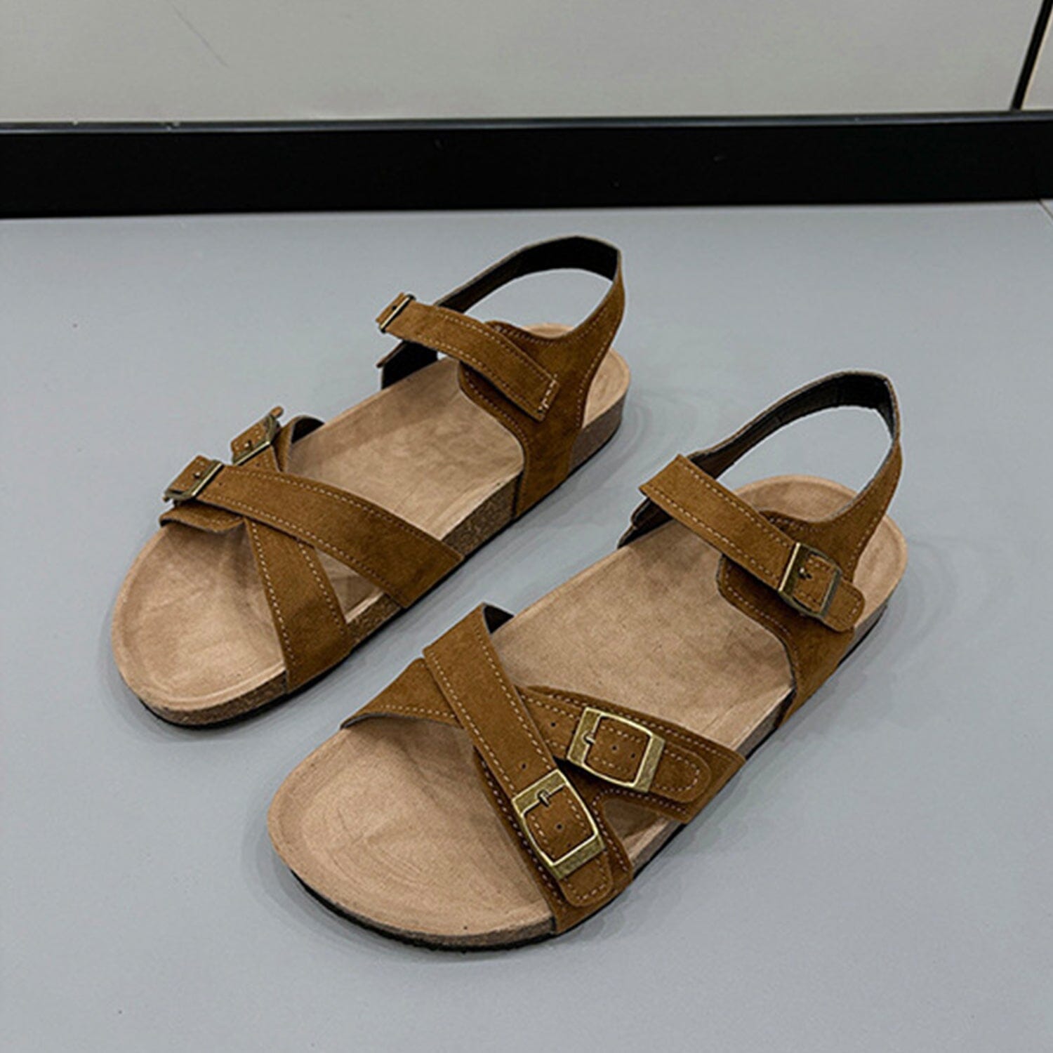 Open Toe Flat Buckle Sandals - Sydney So Sweet