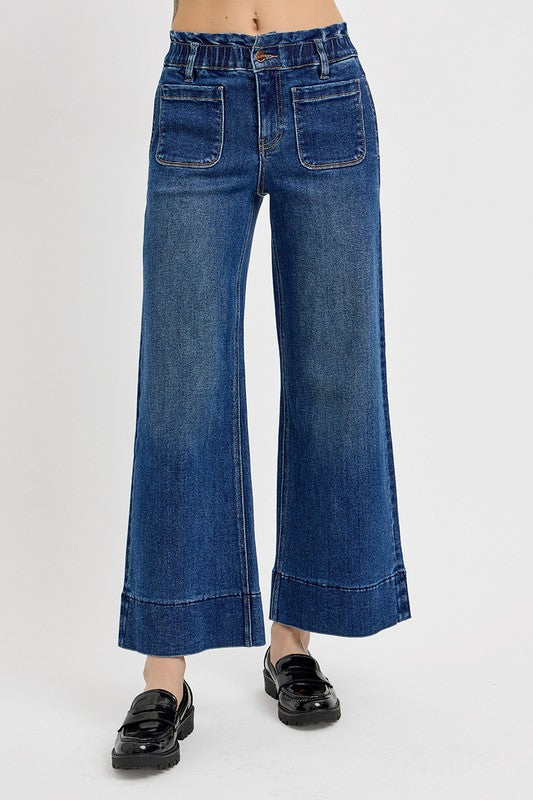 RISEN Elastic Band Wide Leg Jeans - Sydney So Sweet