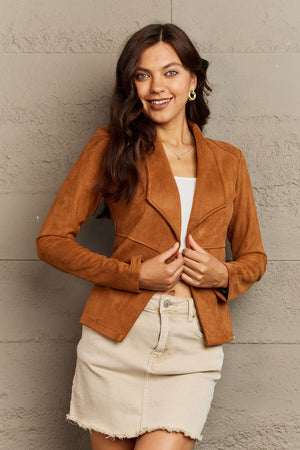 Ninexis Full Size Lapel Collar Long Sleeve Jacket - Sydney So Sweet