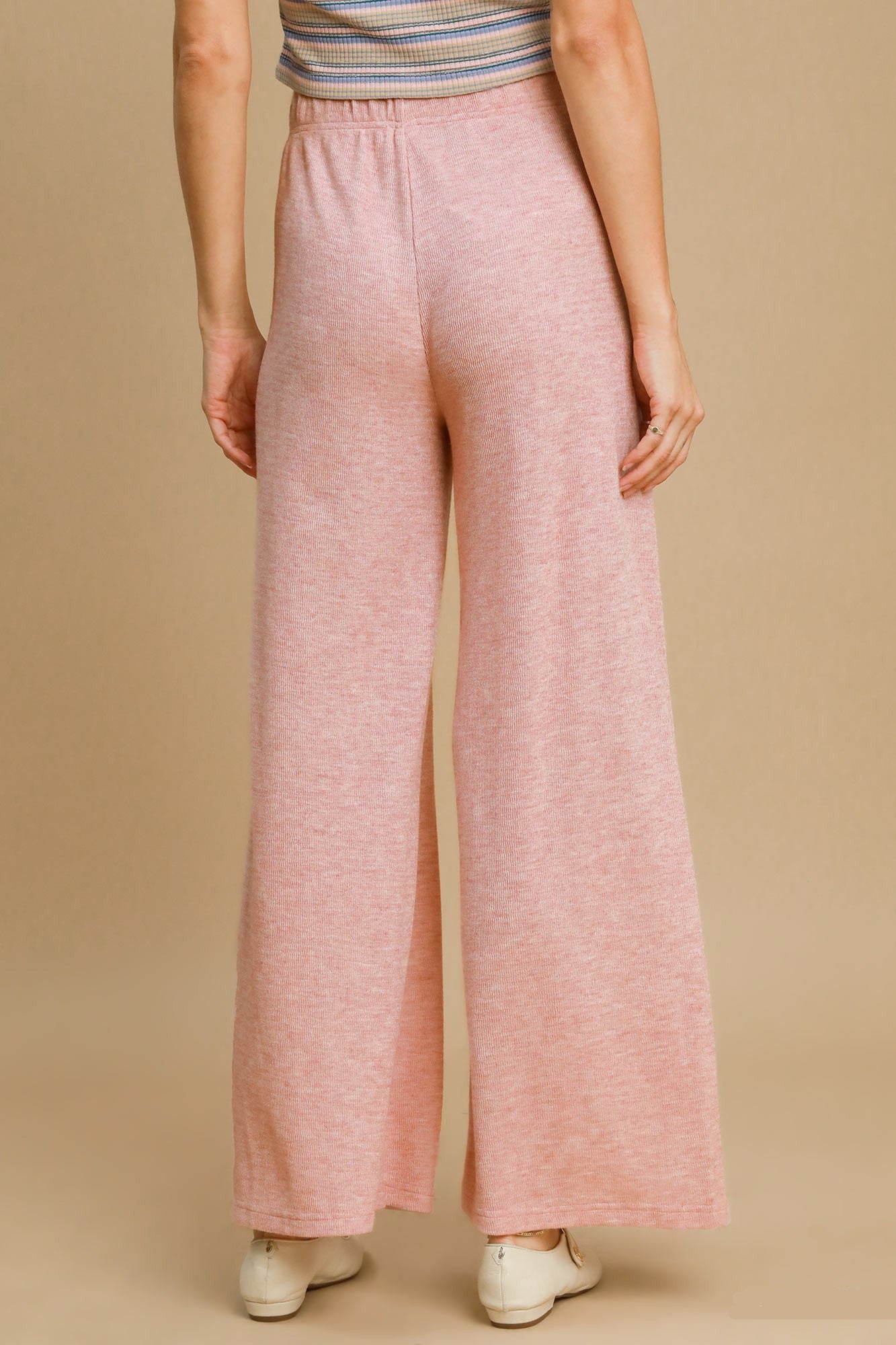 Umgee Elastic Waist Wide Leg Knit Pants - Sydney So Sweet