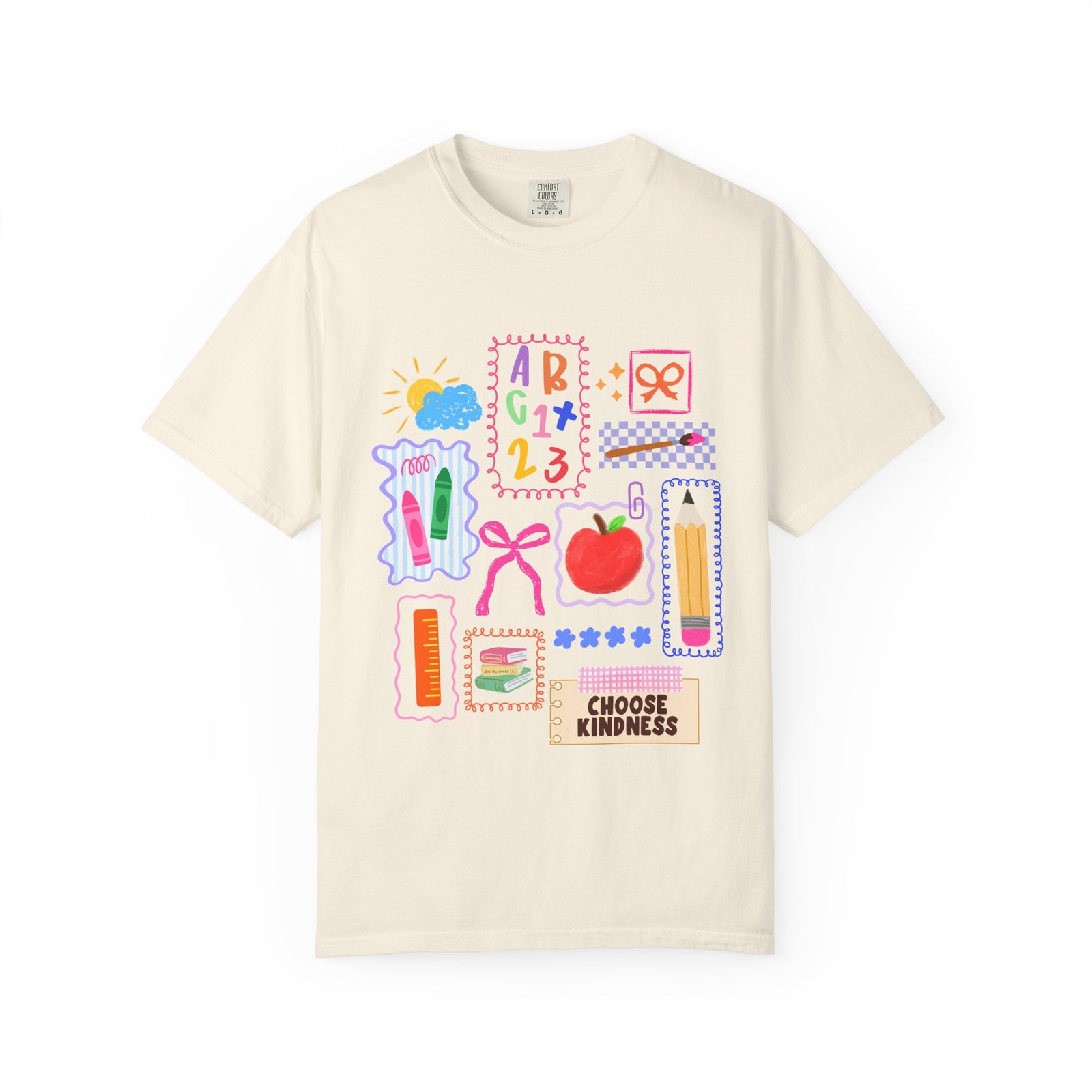 Choose Kindness Coquette Doodles Bow Graphic Teacher Tee Back to School T-Shirt